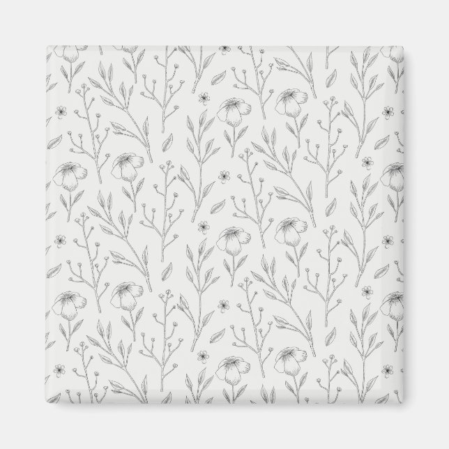 Imã Praça Floral Primavera do Padrão de Flor (Frente)