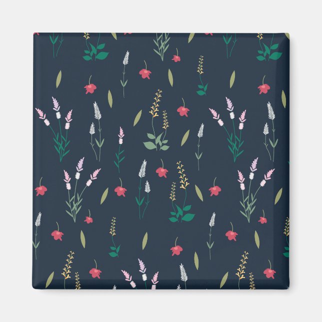 Imã Praça Floral Primavera do Padrão de Flor (Frente)