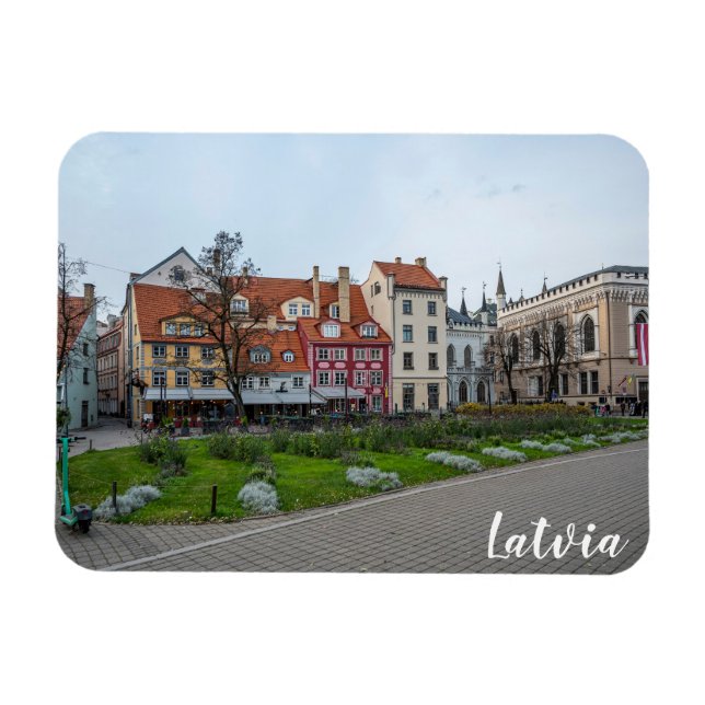 Ímã Praça Livu em Riga, Letónia (Horizontal)