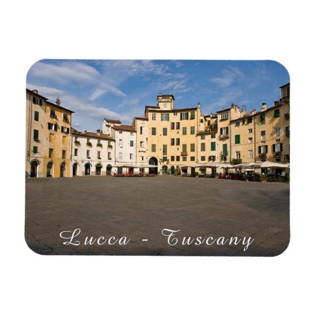 Ímã Praça Piazza Anfiteatro em Lucca - Toscana, Itália (Horizontal)