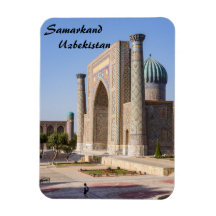 Praça Registan ao pôr do sol - Samarkand, Uzbequis