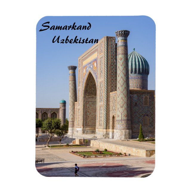 Ímã Praça Registan ao pôr do sol - Samarkand, Uzbequis (Vertical)