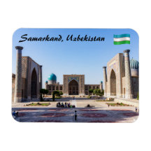 Praça Registan ao pôr do sol - Samarkand, Uzbequis