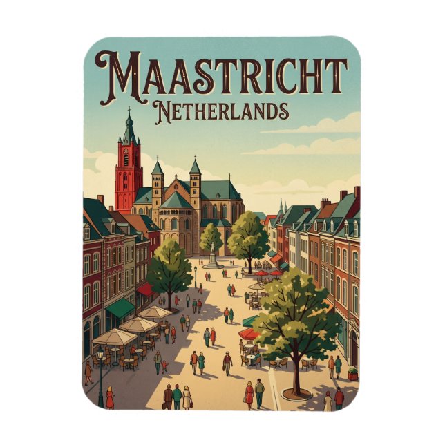 Ímã Praça Vrijthof, Maastricht Países Baixos (Vertical)