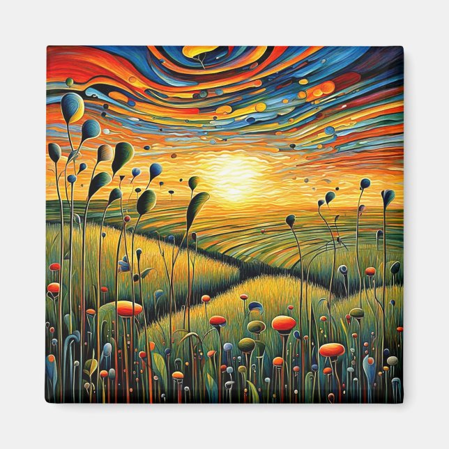 Imã Prados de Grassy no pôr do sol 4 (Frente)