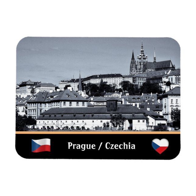 Ímã Praga, Cidade Velha e Castelo de Praga/Magnet Czec (Horizontal)