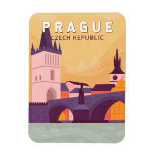 Ímã Praga República Checa Viagem Art Vintage
