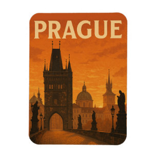 Ímã Praga Viagens vintage da República Checa