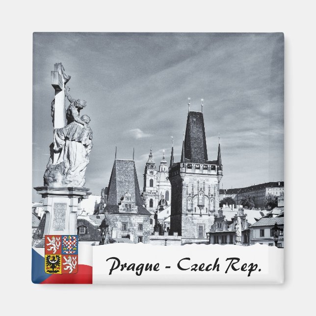 Imã Prague Magnet, Charles Bridge, Towers (Frente)