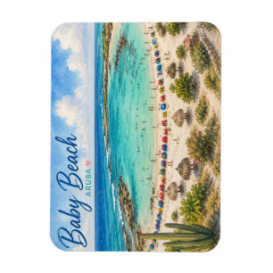 Ímã Praia Baby Aruba Viagem Caribe souvenir