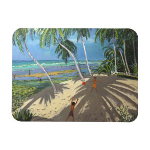 Ímã Praia Barbados 2013 de Clovelly das palmeiras