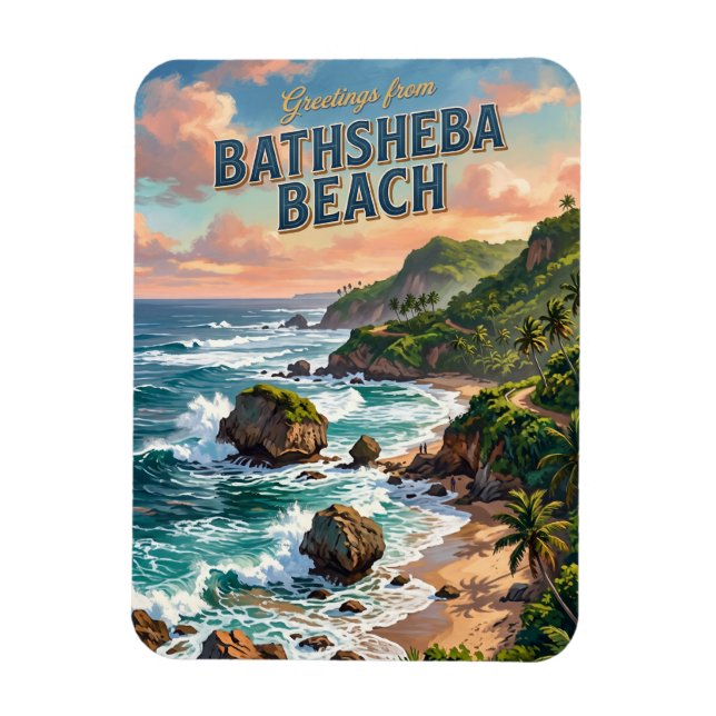 Ímã Praia Bathsheba Barbados (Vertical)