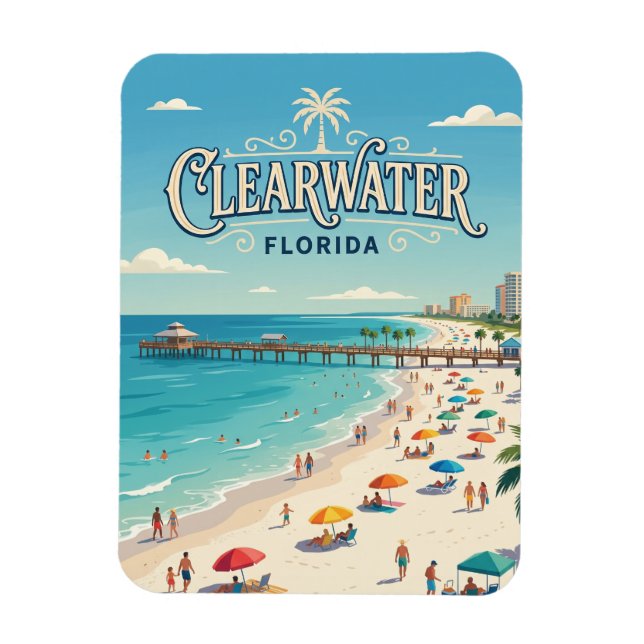 Ímã Praia Clearwater EUA (Vertical)