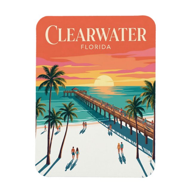 Ímã Praia Clearwater EUA (Vertical)