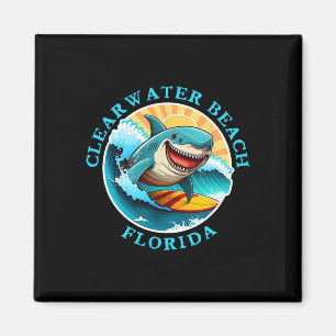 Imã Praia Clearwater Flórida Feliz Surfe Souvenir Tuba