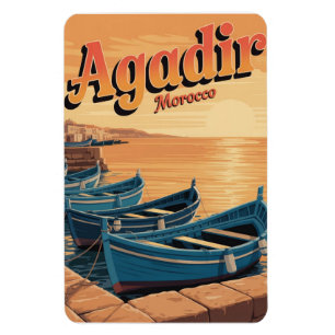 Ímã Praia da cidade vintage Agadir Marrocos viagem lem