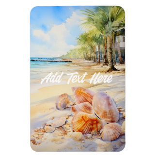 Ímã Praia de Aquarela com o Magnet de Seashells