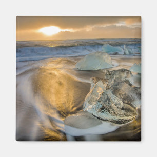 Imã Praia de Areia Preta Jokulsarlon Sul da Islândia
