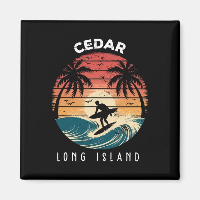 Imã Praia de Cedar Beach Long Island Ondas de Surfboar (Frente)