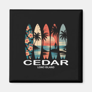 Imã Praia de Cedar Long Island Surfboard Surfing Retro
