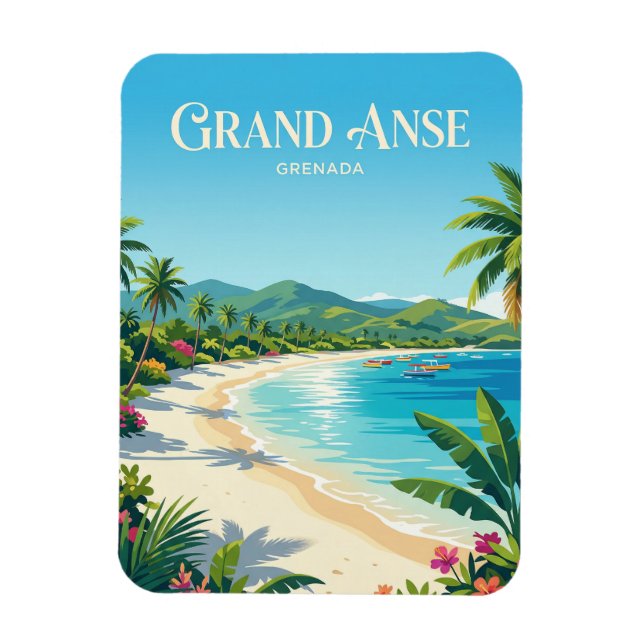 Ímã Praia de Grand Anse Grenada (Vertical)