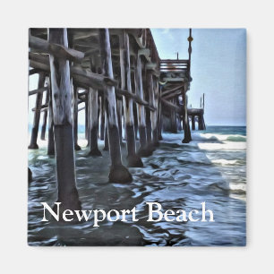 Imã Praia de Newport - ímã quadrado de 2 polegadas