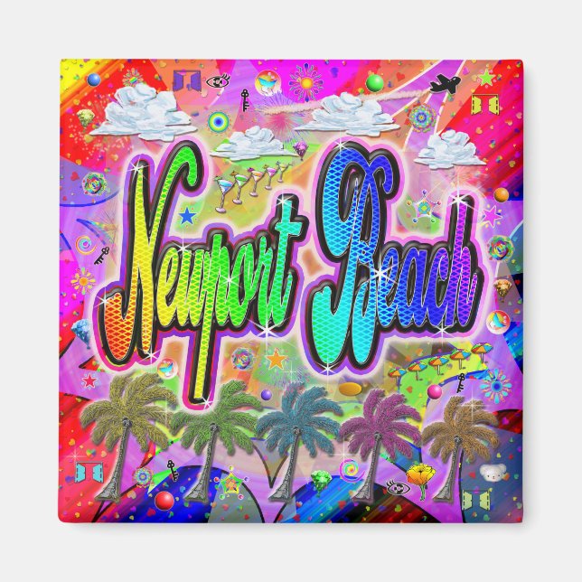 Imã Praia de Newport Vista Express Magnet (Frente)