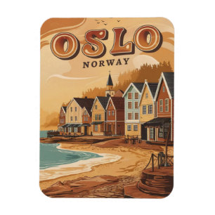 Ímã praia de Oslo Noruega lembranças e presentes vinta
