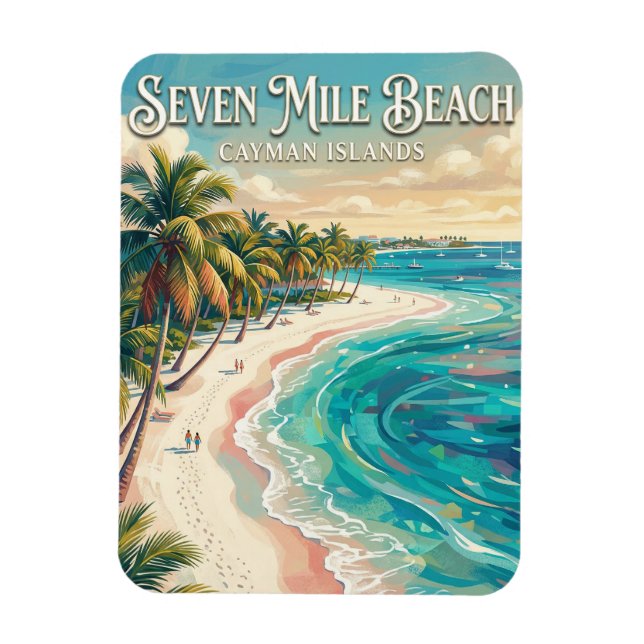Ímã Praia de Seven Mile Ilhas Cayman (Vertical)