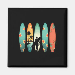 Imã Praia de Surfista Surfando Surfista Havaiano Engra