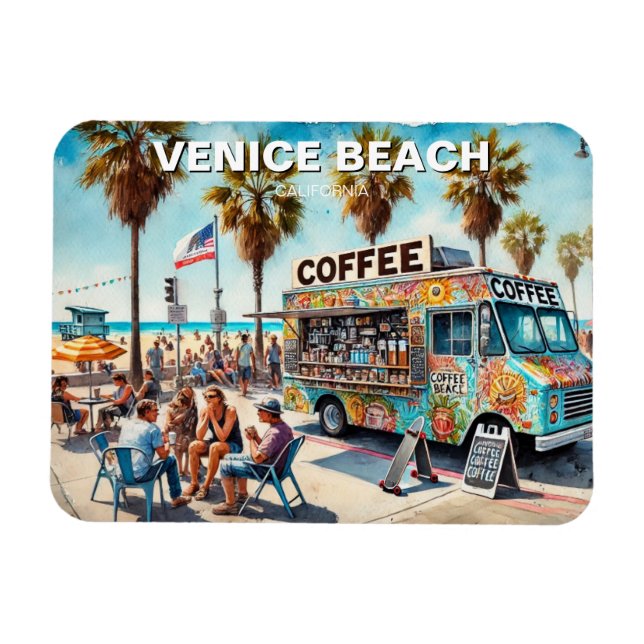 Ímã Praia de Venice de Caminhão de Café (Horizontal)