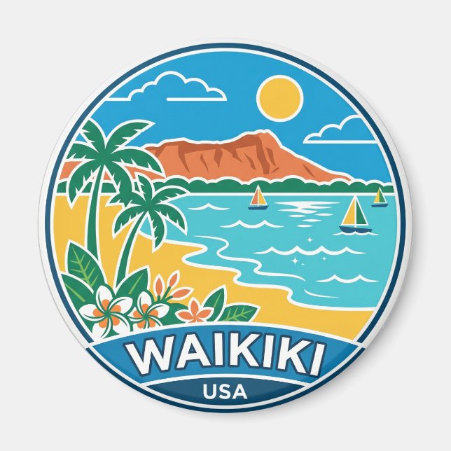 Imã Praia de Waikiki Havaí (Frente)