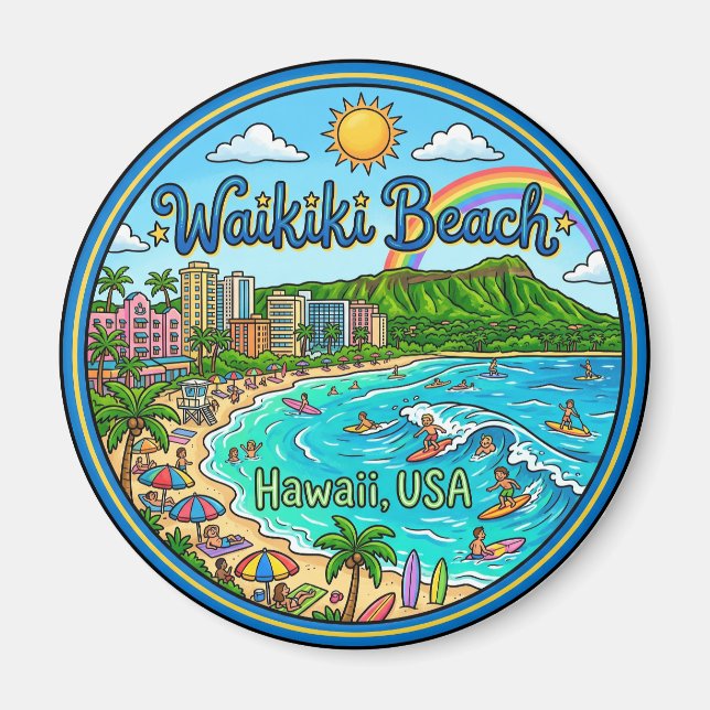 Imã Praia de Waikiki Havaí (Frente)