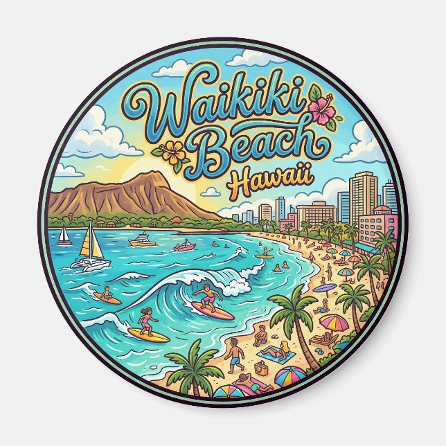 Imã Praia de Waikiki Havaí (Frente)