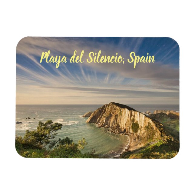 Ímã Praia del Silencio Espanha estilizada (Horizontal)
