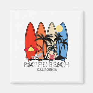 Imã Praia do Pacífico Califórnia Retro Prancha de Surf