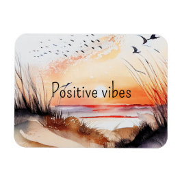 Ímã Praia do Pôr do Sol com Vibrações Positivas e Páss