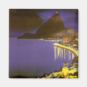 Imã Praia do vintage na noite em Rio de Janeiro,