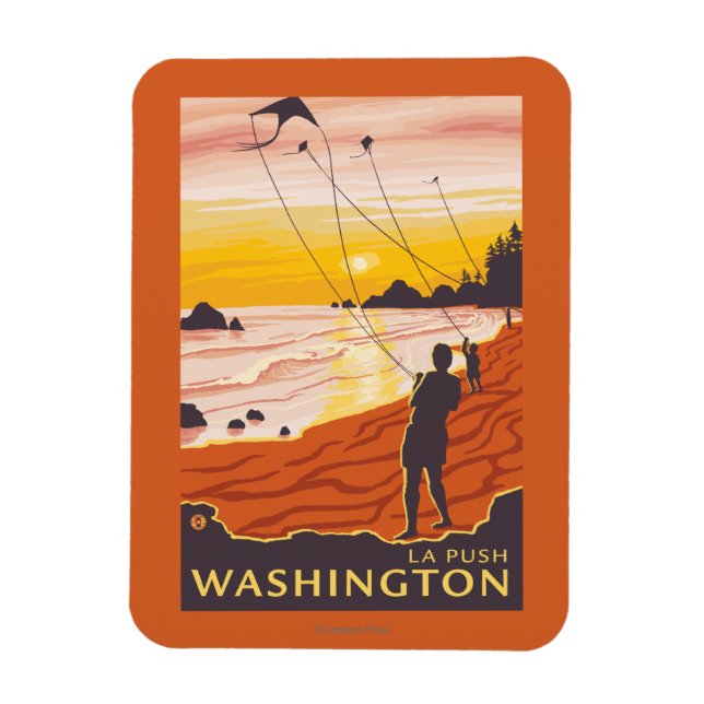 Ímã Praia e pipas - La Push, Washington (Vertical)