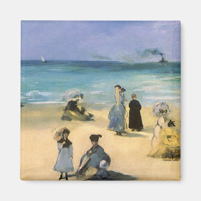 Imã Praia em Boulogne por Manet, impressionismo do (Frente)