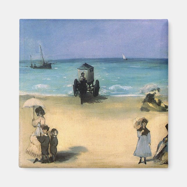 Imã Praia em Boulogne por Manet, impressionismo do (Frente)
