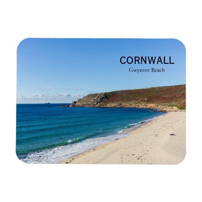 Ímã Praia Gwynver Cornwall Inglaterra (Horizontal)