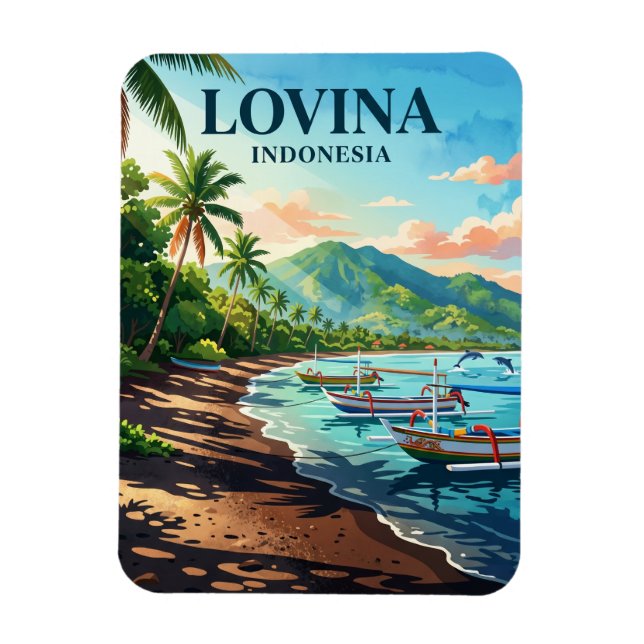 Ímã Praia Lovina Indonésia (Vertical)