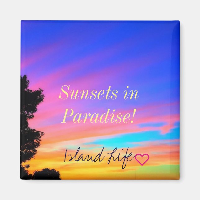 Imã Praia | Magnet | Praia é o meu Lugar Feliz (Frente)