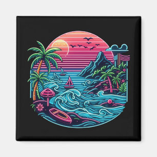 Imã Praia neon tropical/havaiana