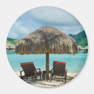 Imã Praia no ímã redondo de Bora Bora