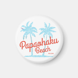 Imã Praia Papaohaku Molokai Havaí Azul Coral Vintage