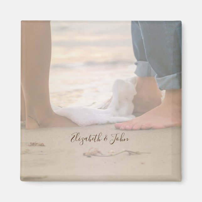 Imã Praia,Pés,Ondas -Personalizado (Frente)