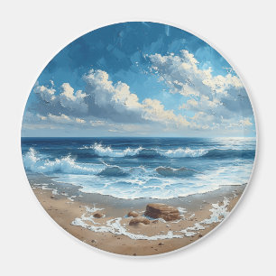 Imã Praia Picturesca - Bela Cena de Praia