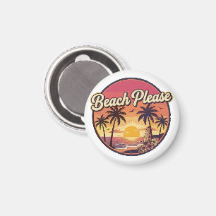 Imã Praia Retro Por Favor Verão Pôr do Sol Van de Surf